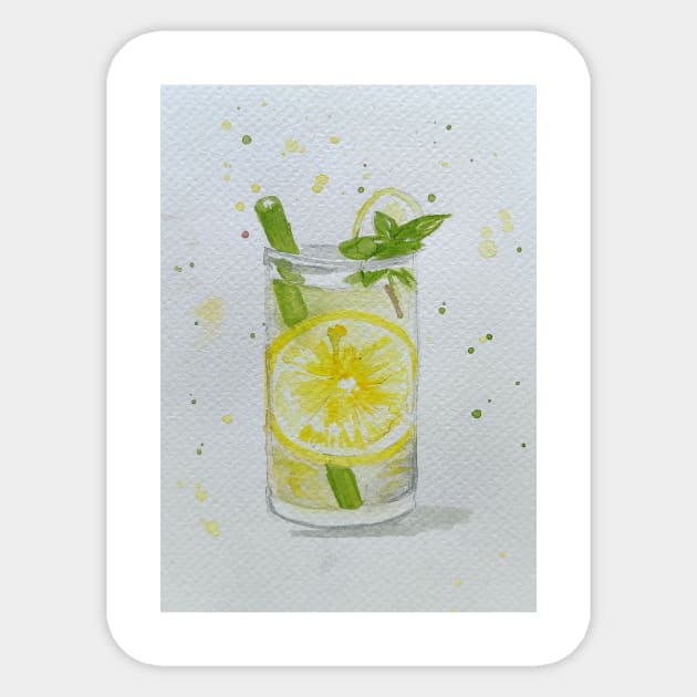 Glass of lemonade Sticker by Ala Lopatniov